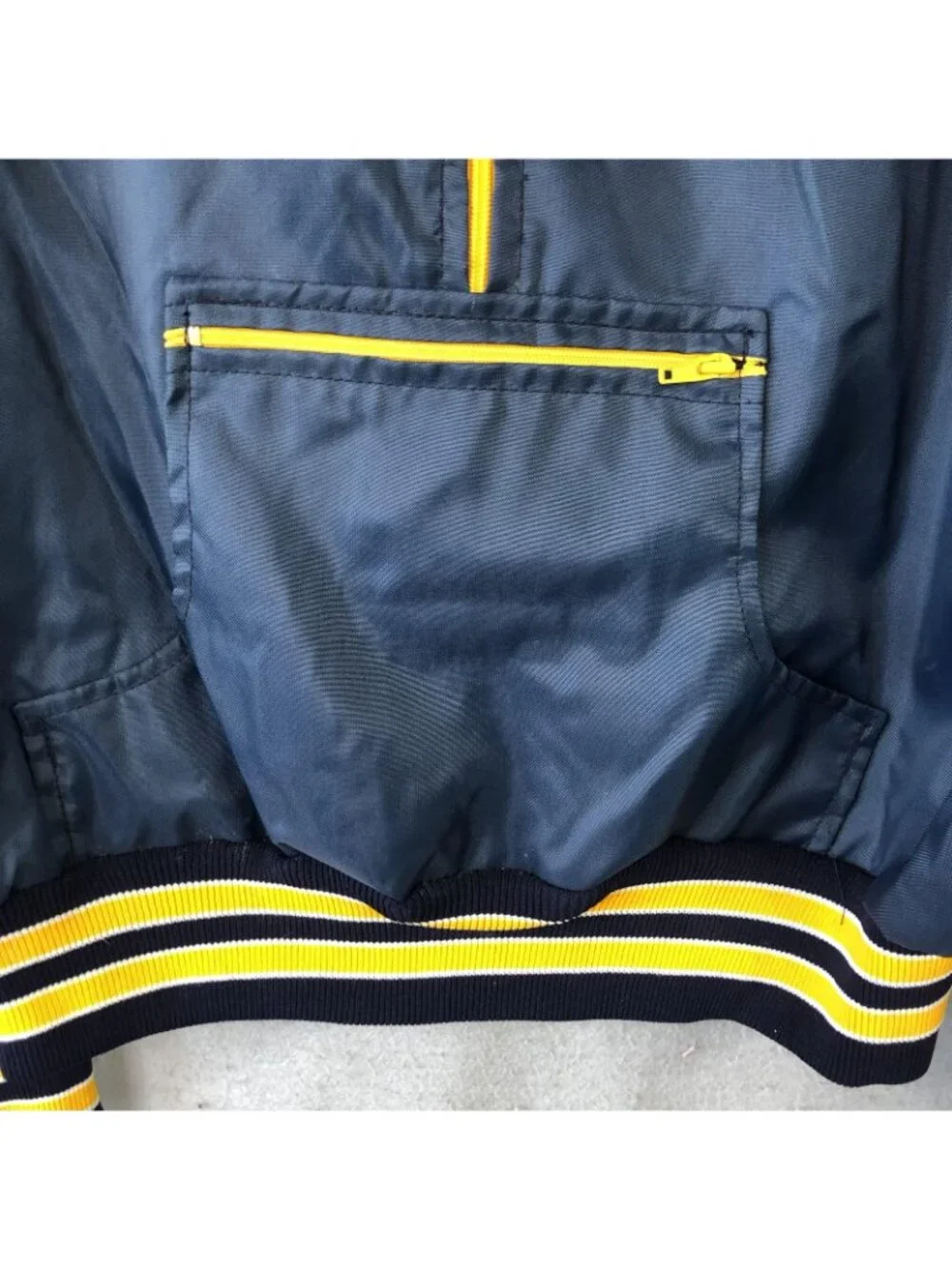 Vintage Michigan Bell Campboree Jacket Mens Large Blue Nylon 1/4 Zip Windbreaker
